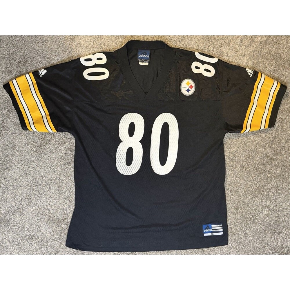 Vintage Plaxico Burress #80 Pittsburgh Steelers adidas NFL Football Jersey Vtg